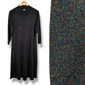 Lane Bryant NWT Glitter Metallic Long Sleeve Dress 14/16 - Stretchy, Rainbow